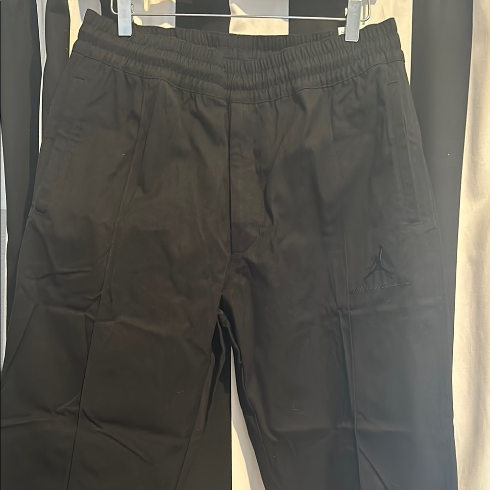 Jordan x A La Maniére Black Pants with Elastic Waistband and Smooth Fabric